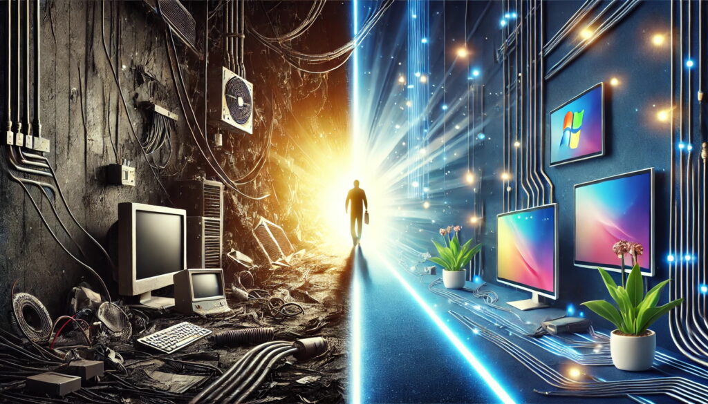 From darkness to light in technology.